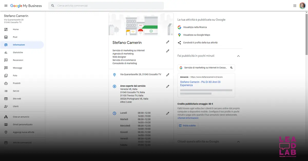 Come creare e gestire Google Business Profile - Lead lab