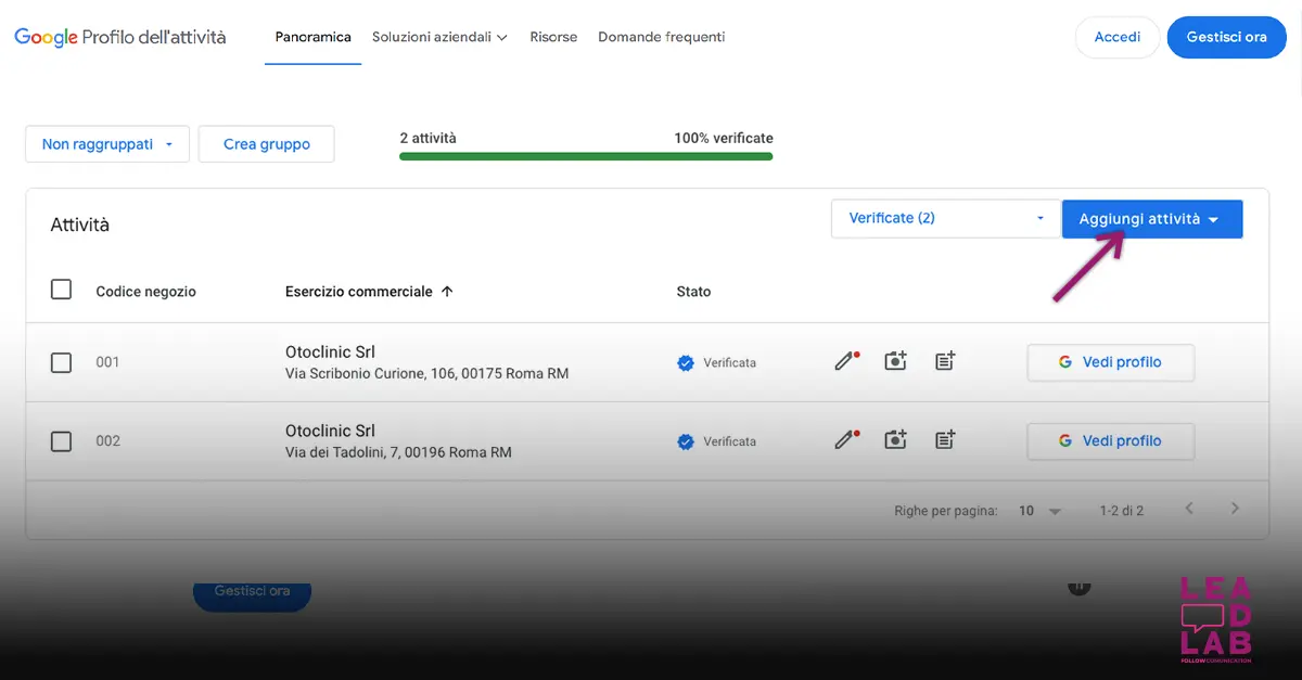Come creare e gestire Google Business Profile - Lead lab